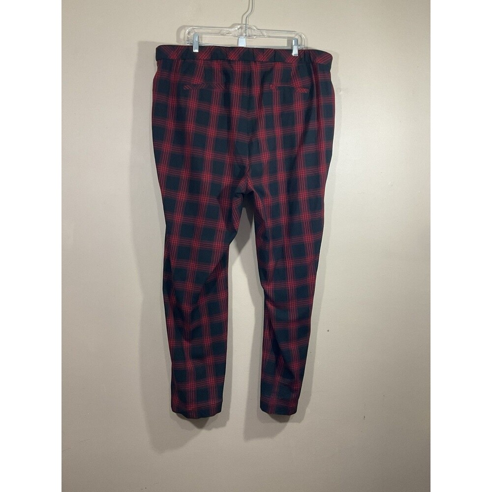J Jill Premium Bi-Stretch Straight Leg Plaid Pants 22 Black Red Academia Preppy - Picture 3 of 6